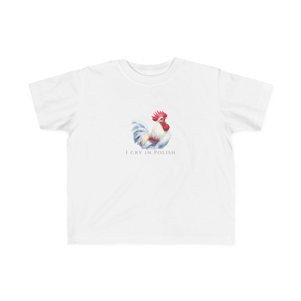 Polish Rooster Toddler | I Cry in Polish | Funny Baby Gift | Crowing Rooster Design | Polish Heritage Newborn Outfit | Cute Polish Canadian Baby Apparel