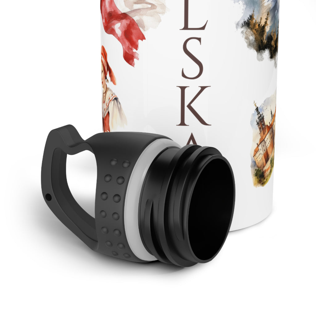 Polska 20oz Stainless Steel Water Bottle | Polish Pride Gift | Durable Travel Flask | Patriotic Polish Heritage Design