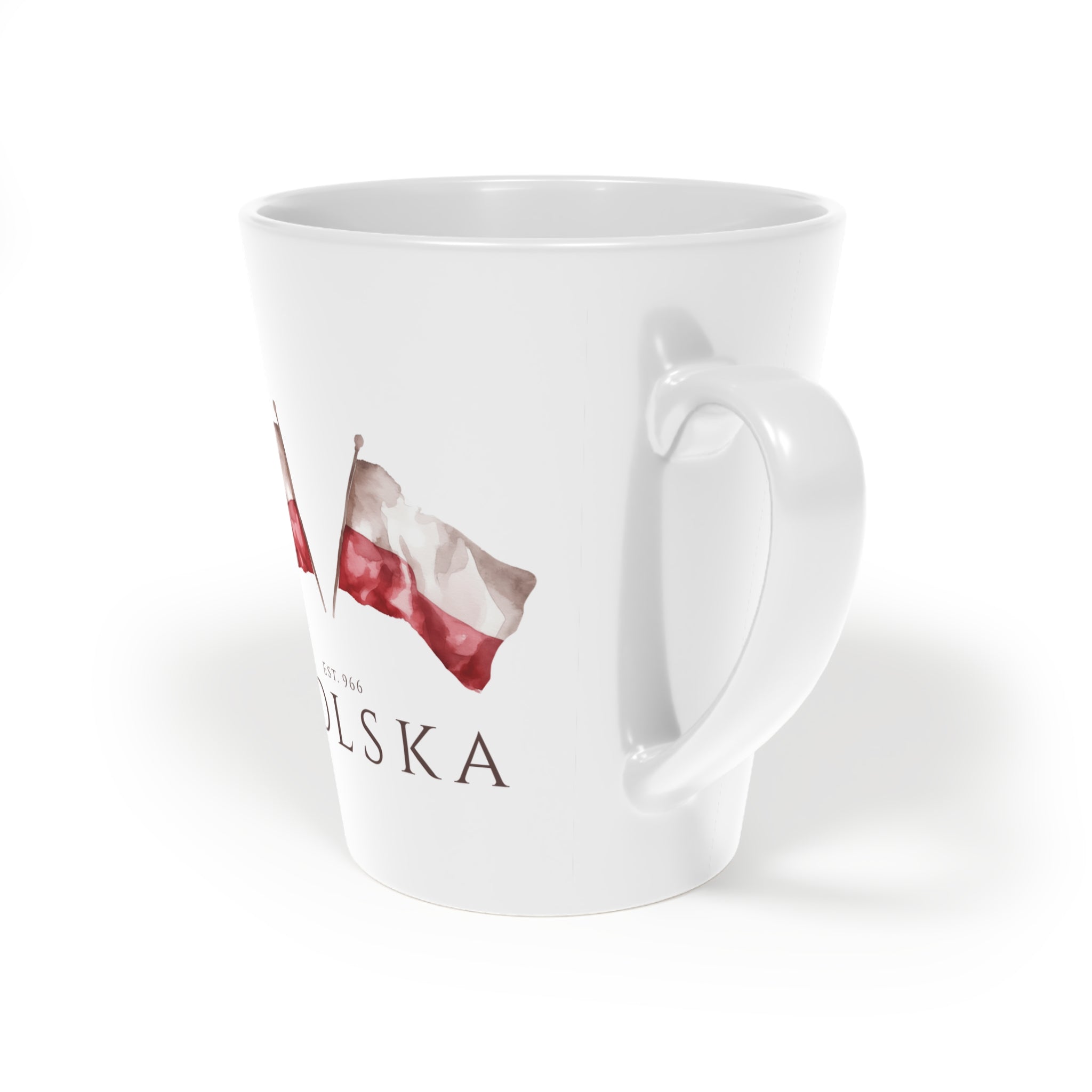 Polish Flag Latte Mug 12oz | Polska Flaga | Polish Pride Coffee Cup | Patriotic Polish Gift | Polish Canadian Heritage Mug