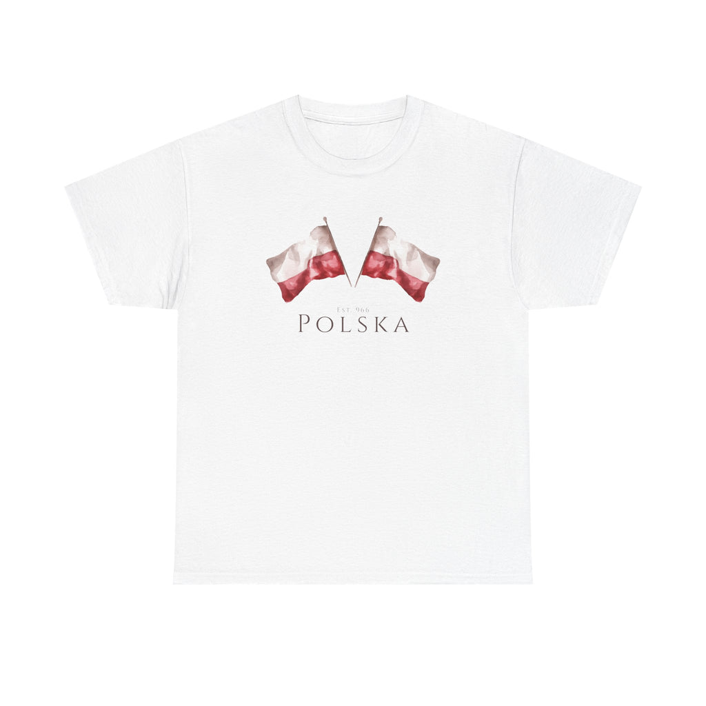 Polish Flag Unisex Adult T-Shirt | Polska Flaga | Polish Pride Tee | Patriotic Polish Gift | Polish Canadian Heritage Apparel