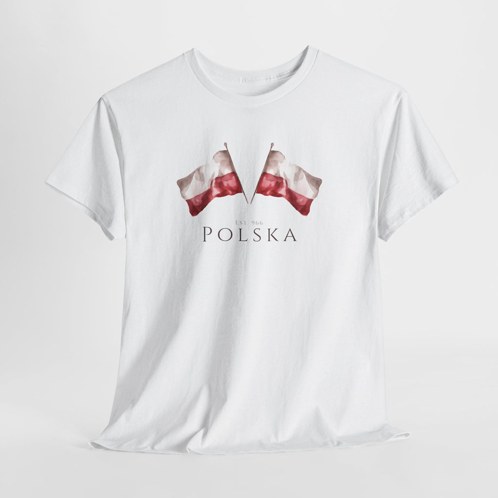 Polish Flag Unisex Adult T-Shirt | Polska Flaga | Polish Pride Tee | Patriotic Polish Gift | Polish Canadian Heritage Apparel