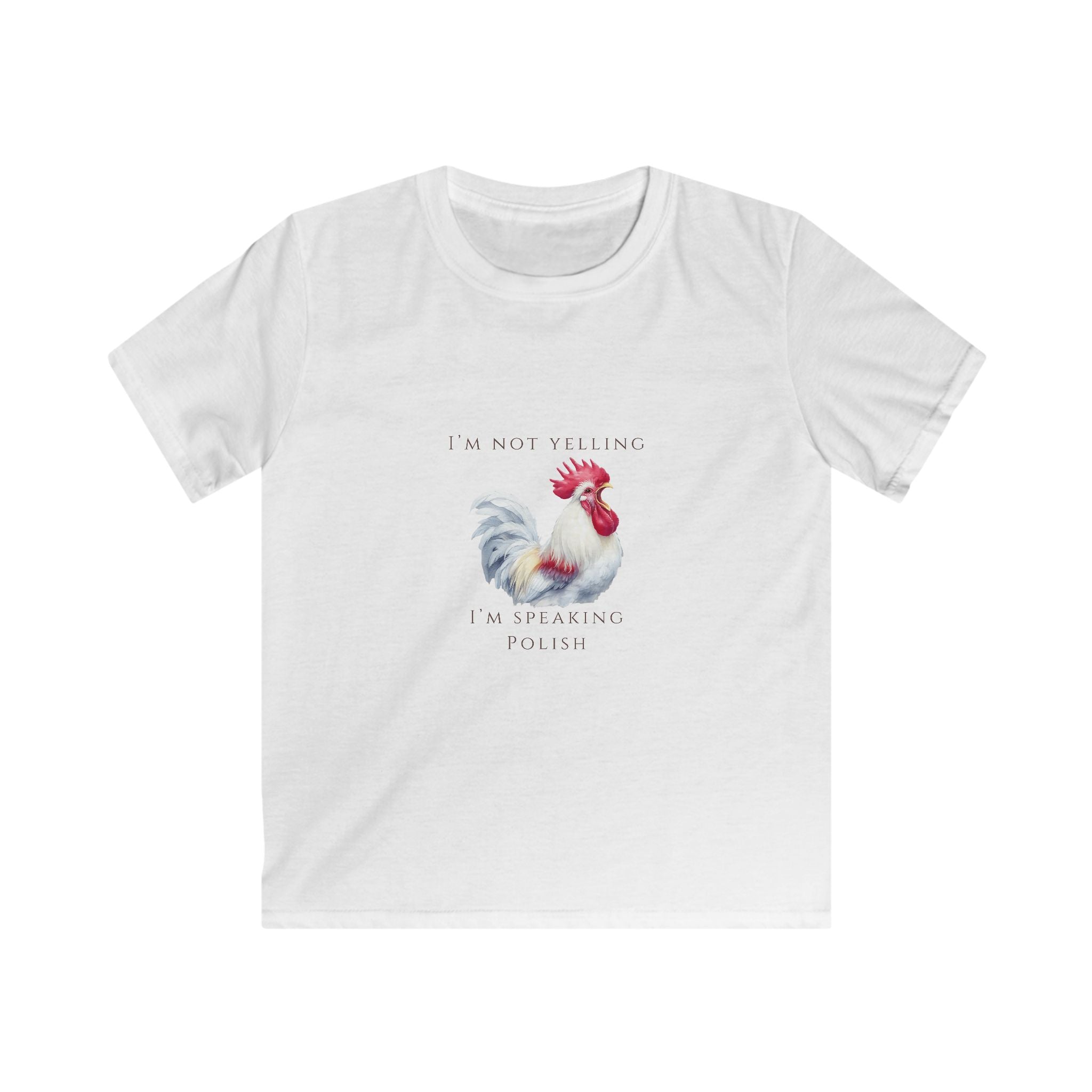 Polish Rooster kids T-Shirt | Funny Polish Identity Tee | "I'm not yelling" | Patriotic Polish Gift | Little Pole Shirt