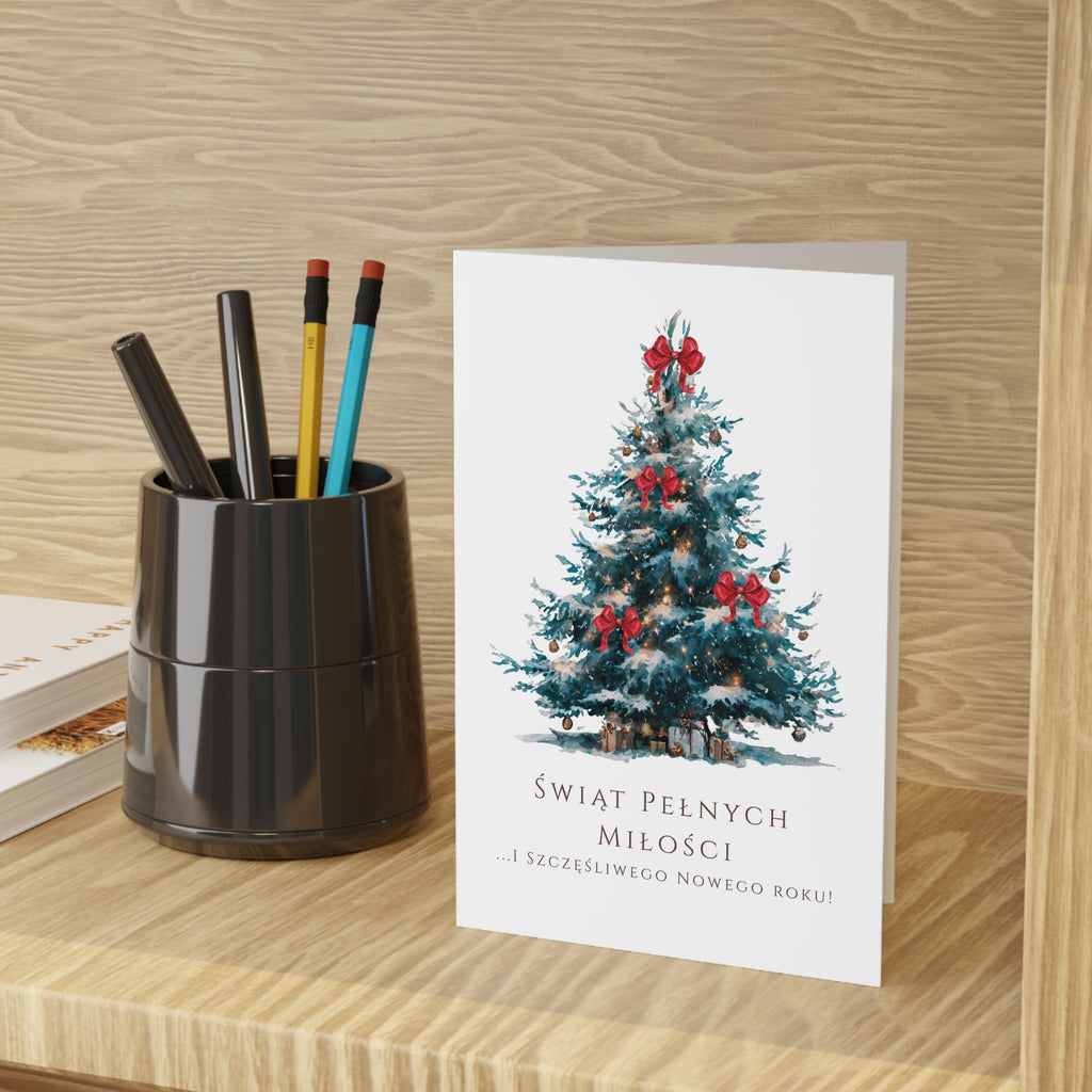 Polish Christmas Tree Greeting Card (Polish: Świąt pełnych miłości)