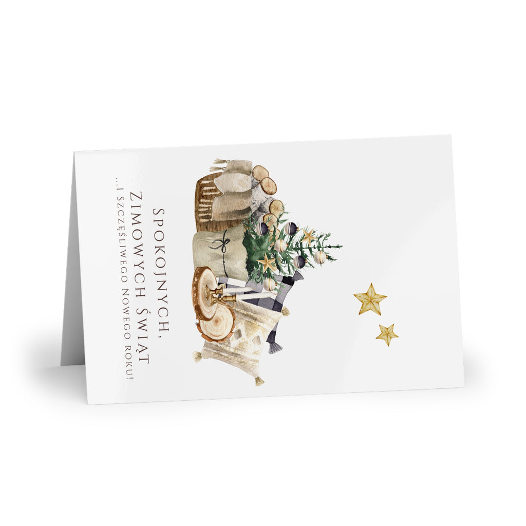 Polish Cozy Christmas Decor Greeting Card (Polish: Spokojnych, Zimowych Świąt)