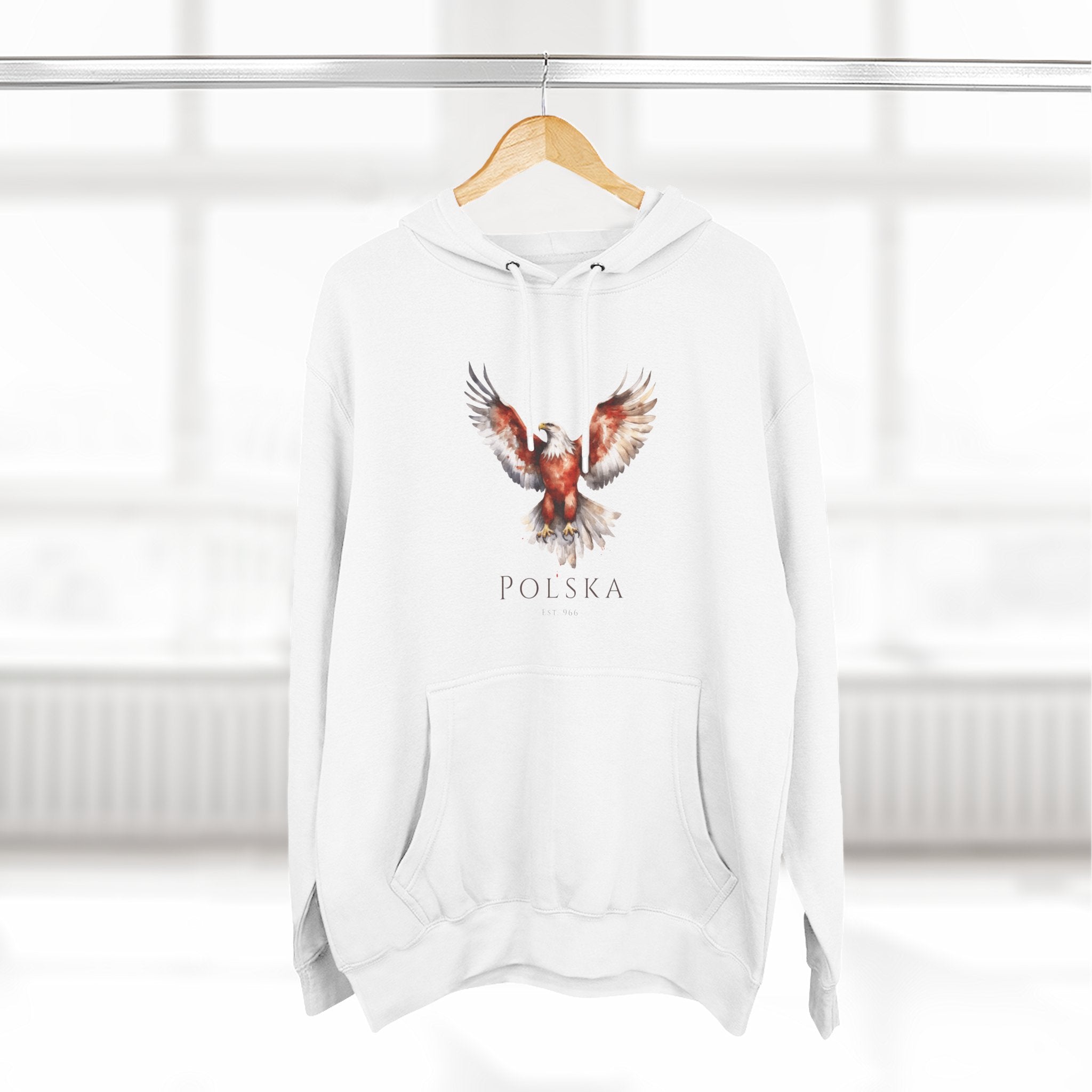 Polish Eagle Adult Fleece Hoodie | Polska Orzel | Polish Pride Sweatshirt | Patriotic Polish Gift | Polish Canadian Identity Heritage Hoodie