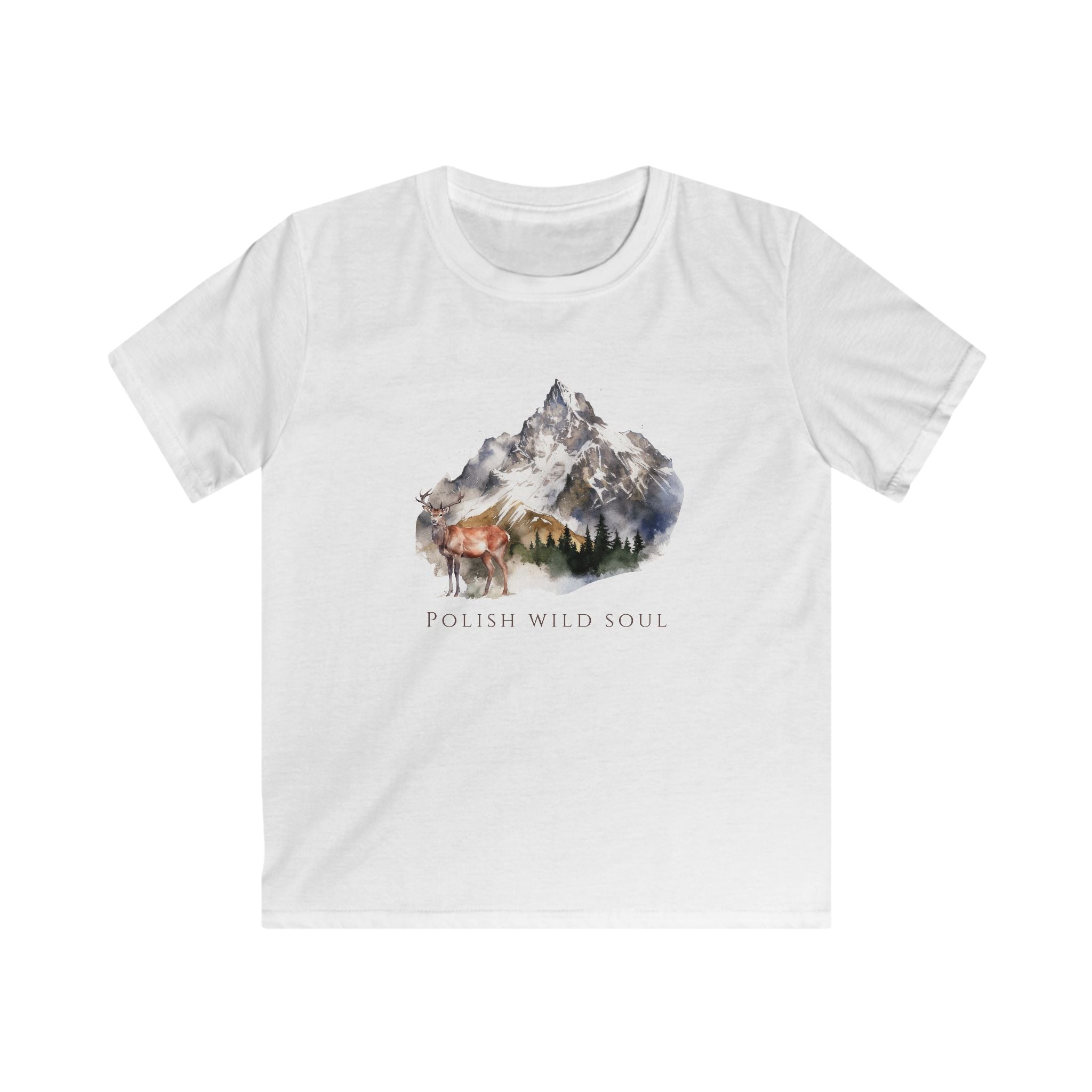 Polish Wildlife Kids T-Shirt | Deer & Mountain Design | Polish Nature-Inspired Tee | Polish Heritage Apparel | Polish Canadian Identity Gift
