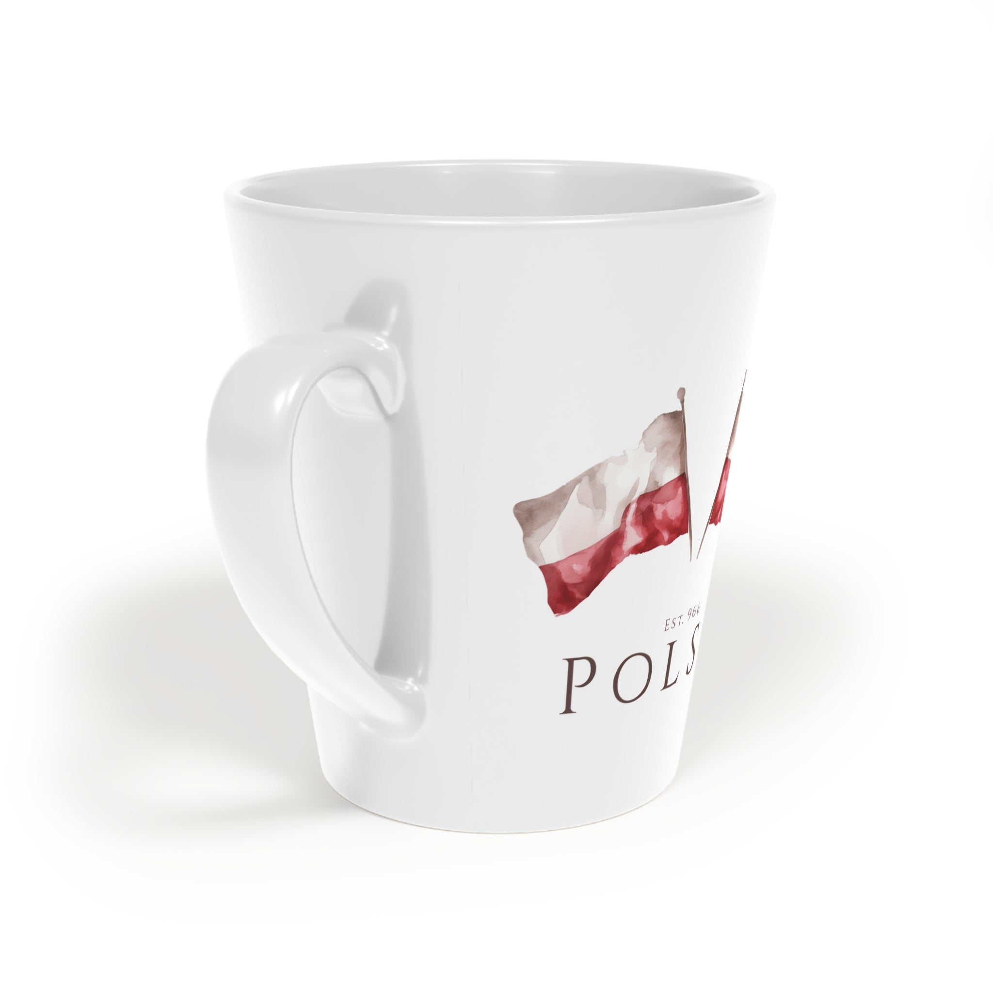 Polish Flag Latte Mug 12oz | Polska Flaga | Polish Pride Coffee Cup | Patriotic Polish Gift | Polish Canadian Heritage Mug