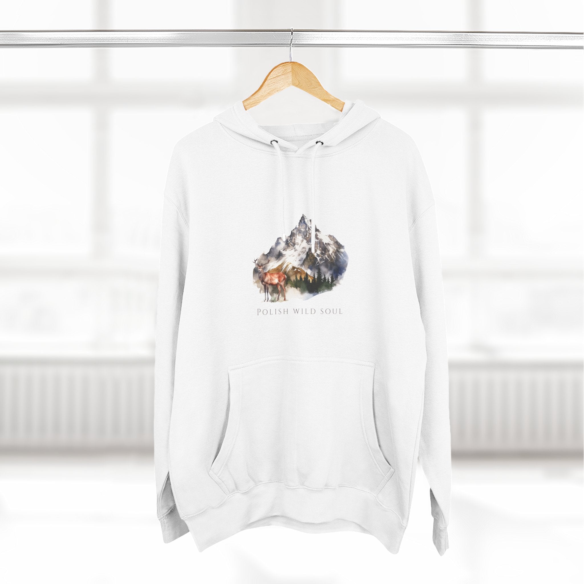 Polish Wildlife Unisex Adult Hoodie | Deer & Mountain Design | Polish Nature-Inspired Tee | Polish Heritage Apparel | Polish Canadian Identity Gift