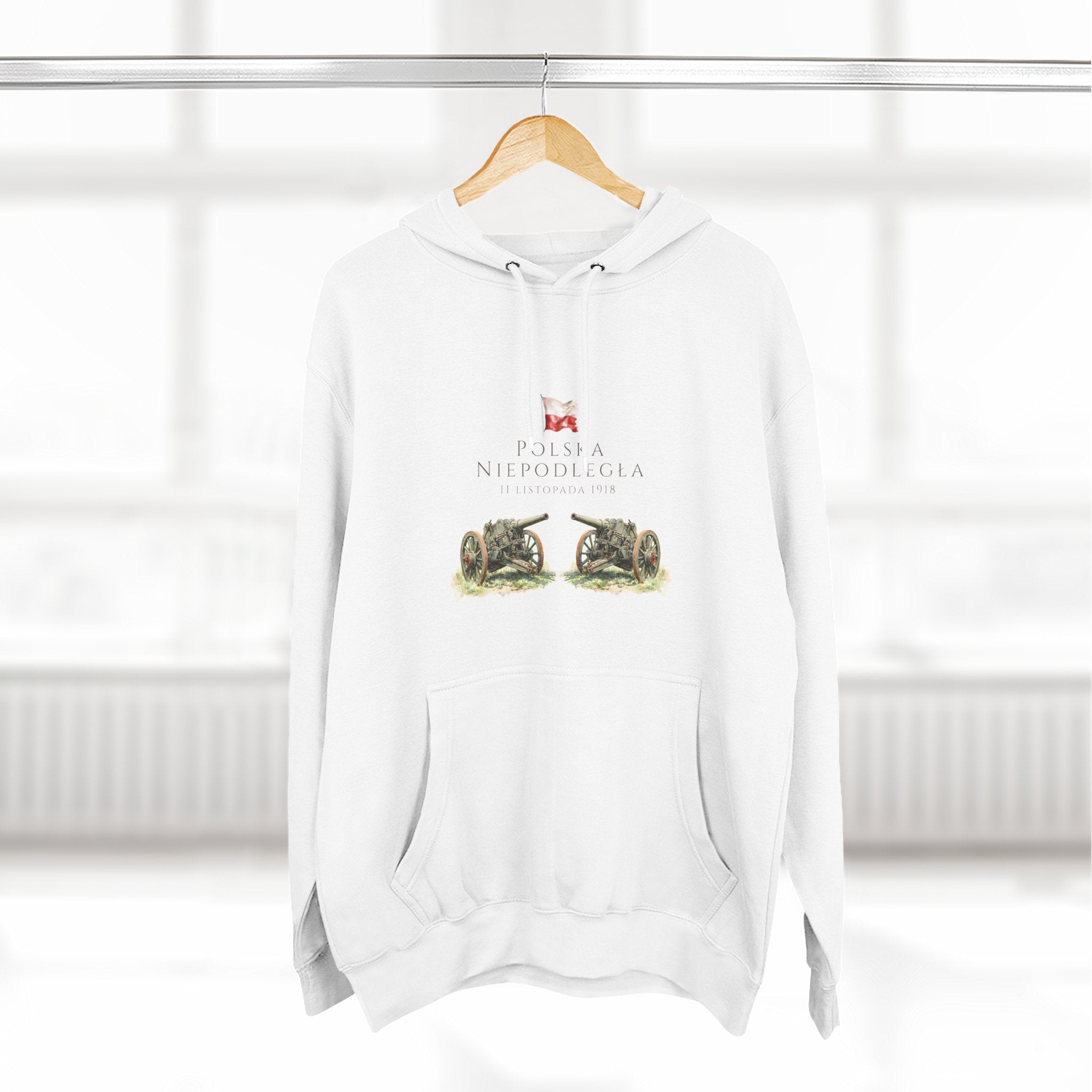 Polish Independence Day Adult Fleece Hoodie | “Independent Poland ” Design | Polska Niepodległa 11 listopada | Dzien Niepodleglosci | Patriotic Polish Fleece Hoodie | Polish Canadian Heritage Apparel
