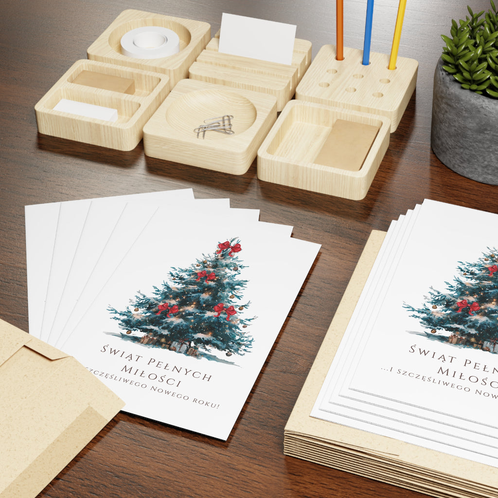 Polish Christmas Tree Greeting Card (Polish: Świąt pełnych miłości)