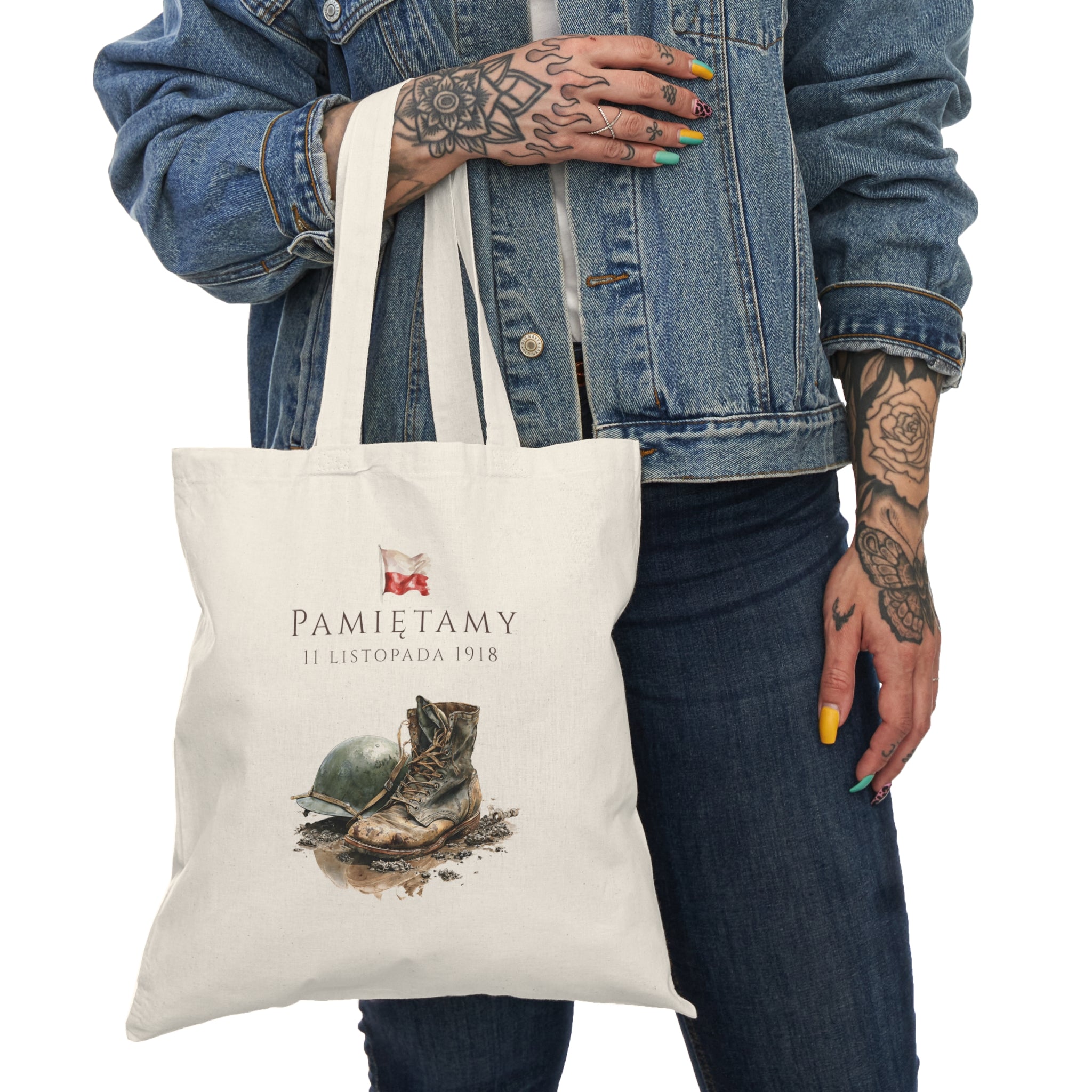 Polish Independence Day Tote Bag | “We Remember” Design | Pamietamy 11 listopada | Dzien Niepodleglosci | Patriotic Polish Tote Bag | Polish Canadian Heritage Apparel