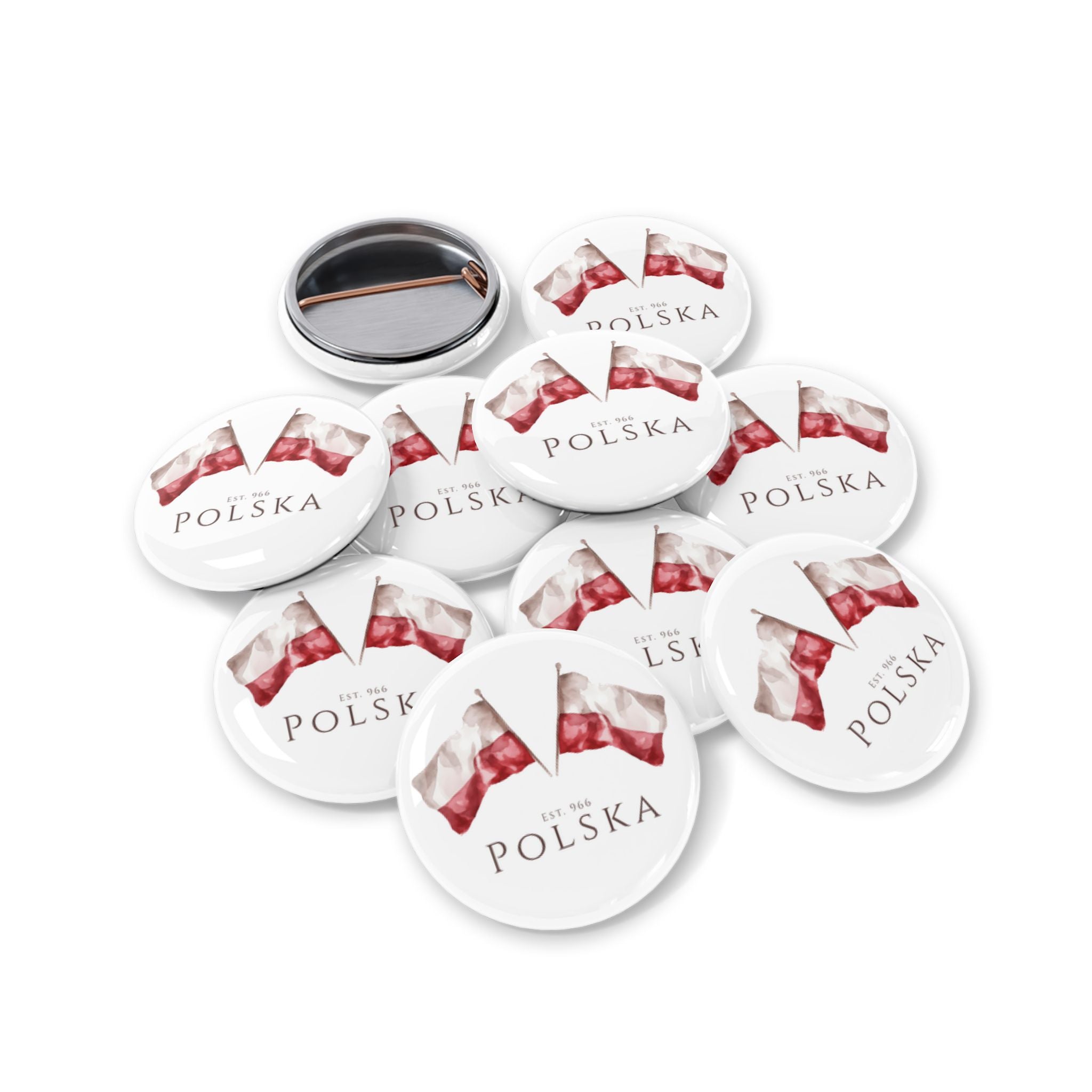 Polish Flag Round Pin — Polish Pride Pin Button