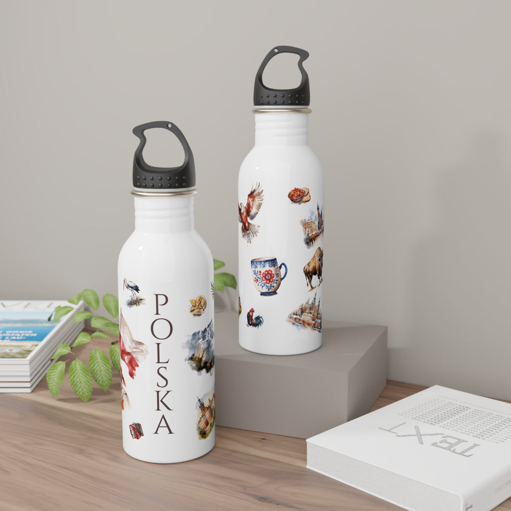 Polska 20oz Stainless Steel Water Bottle | Polish Pride Gift | Durable Travel Flask | Patriotic Polish Heritage Design