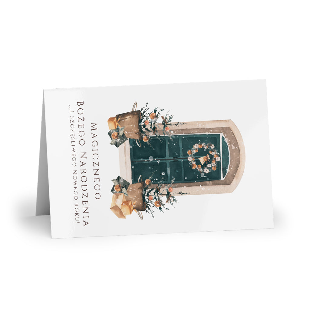 Polish Christmas Greeting Card – Christmas Door Entry (Polish: Magicznego Bożego Narodzenia)